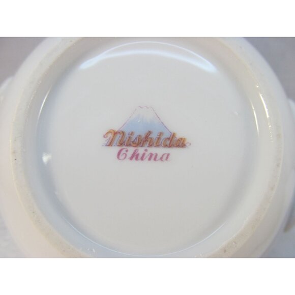 Vintage Nishida Silver Black Rose Creamer and Sugar Bowl Set - Picture 7 of 14